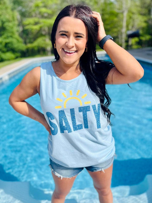 Salty Sunrise Glitter Graphic Tee Or Tank Top