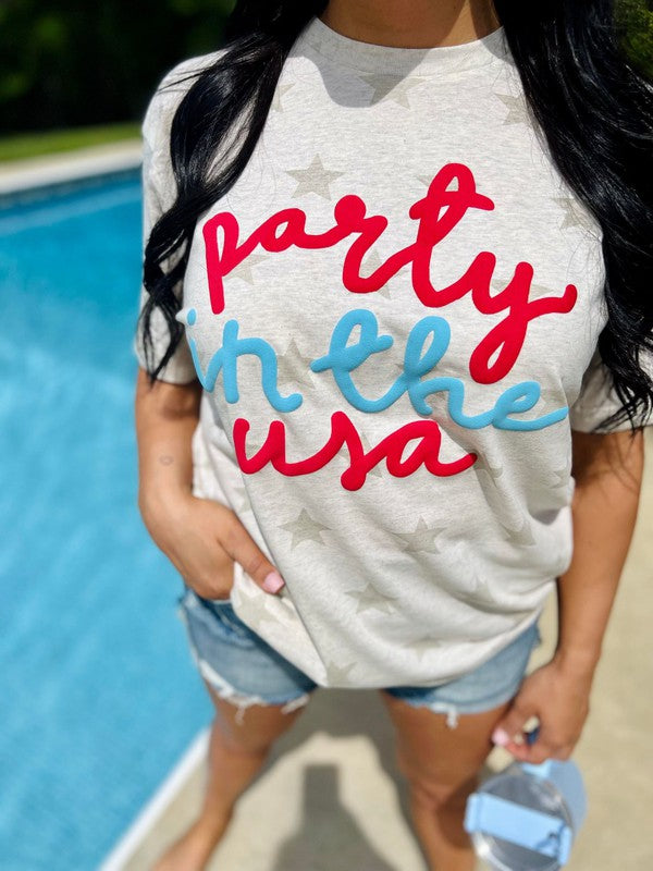 Party In The USA Puff Star Tee