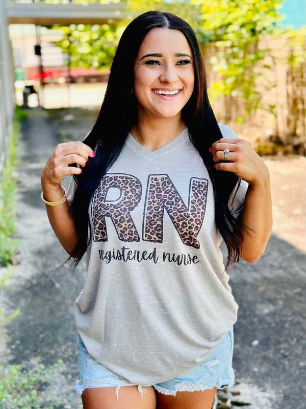 Registered Nurse Leopard Marble Tee
