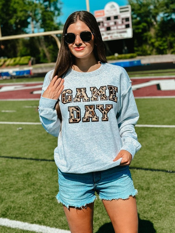 Game Day Leopard Patch Sweatshirt