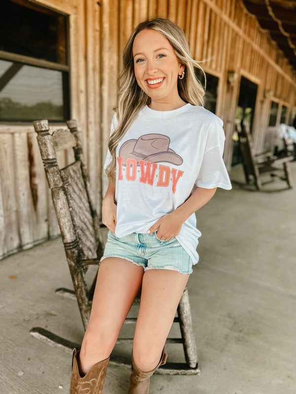 Howdy Star Cowgirl Hat Tee