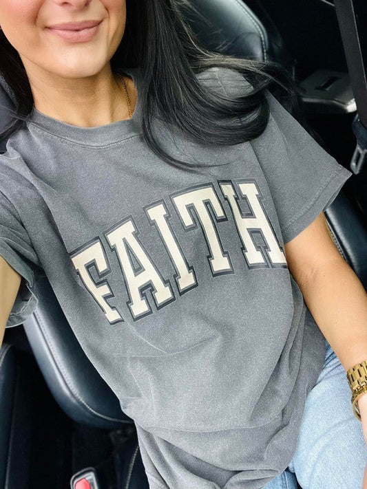 Faith Varsity Curved Double Color DTF Tee