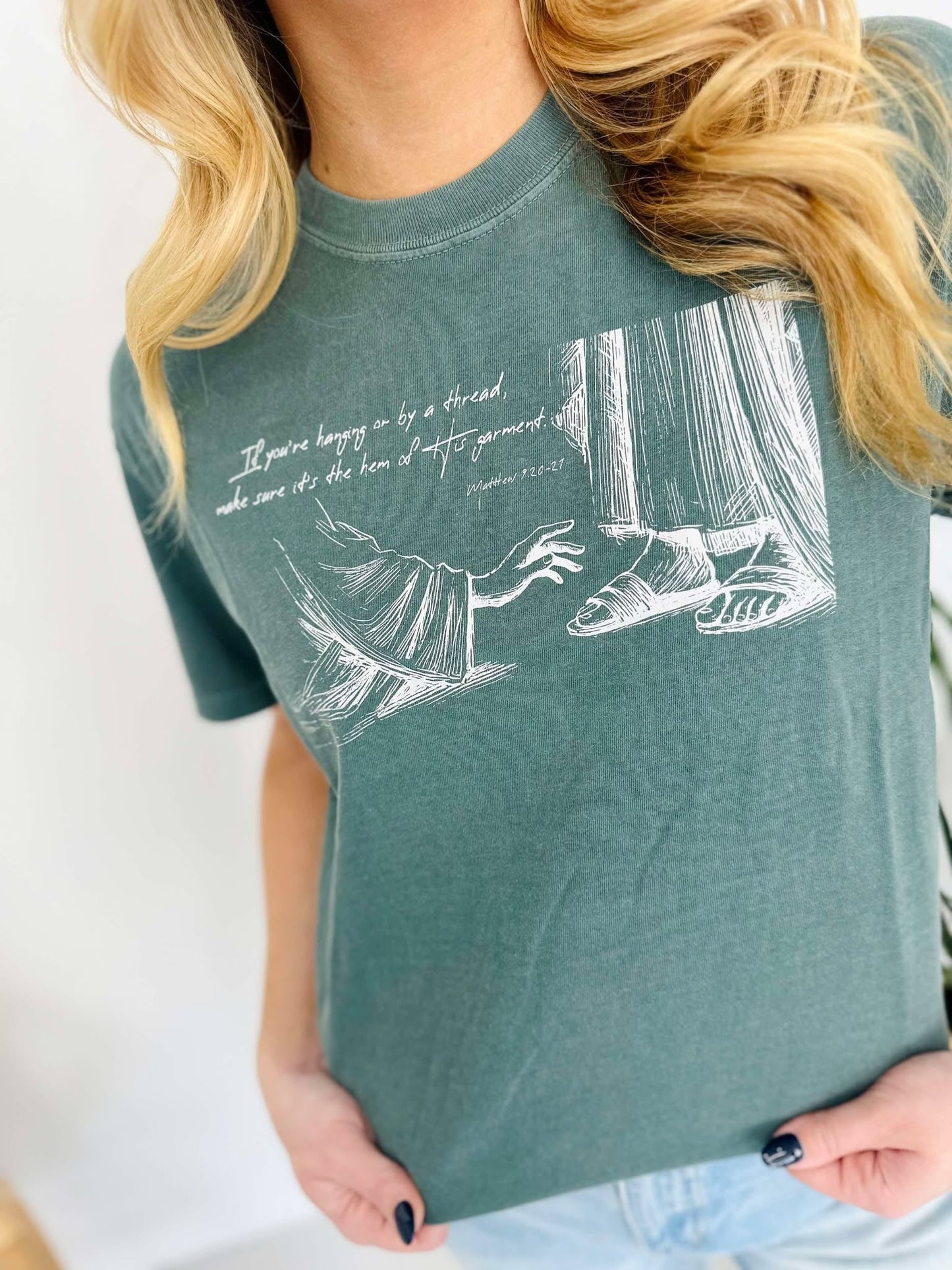 Hem Of His Garment Verse Scene DTF Tee