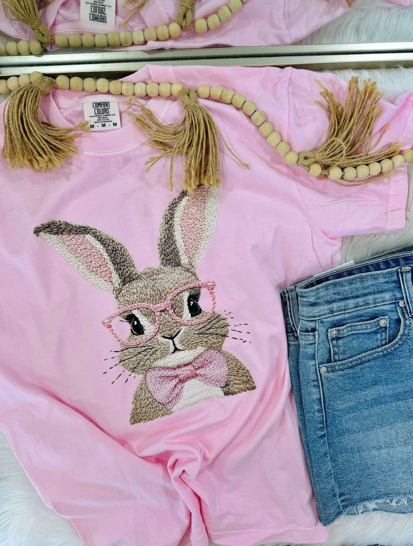 Faux Stich Bunny With Glasses DTF Design