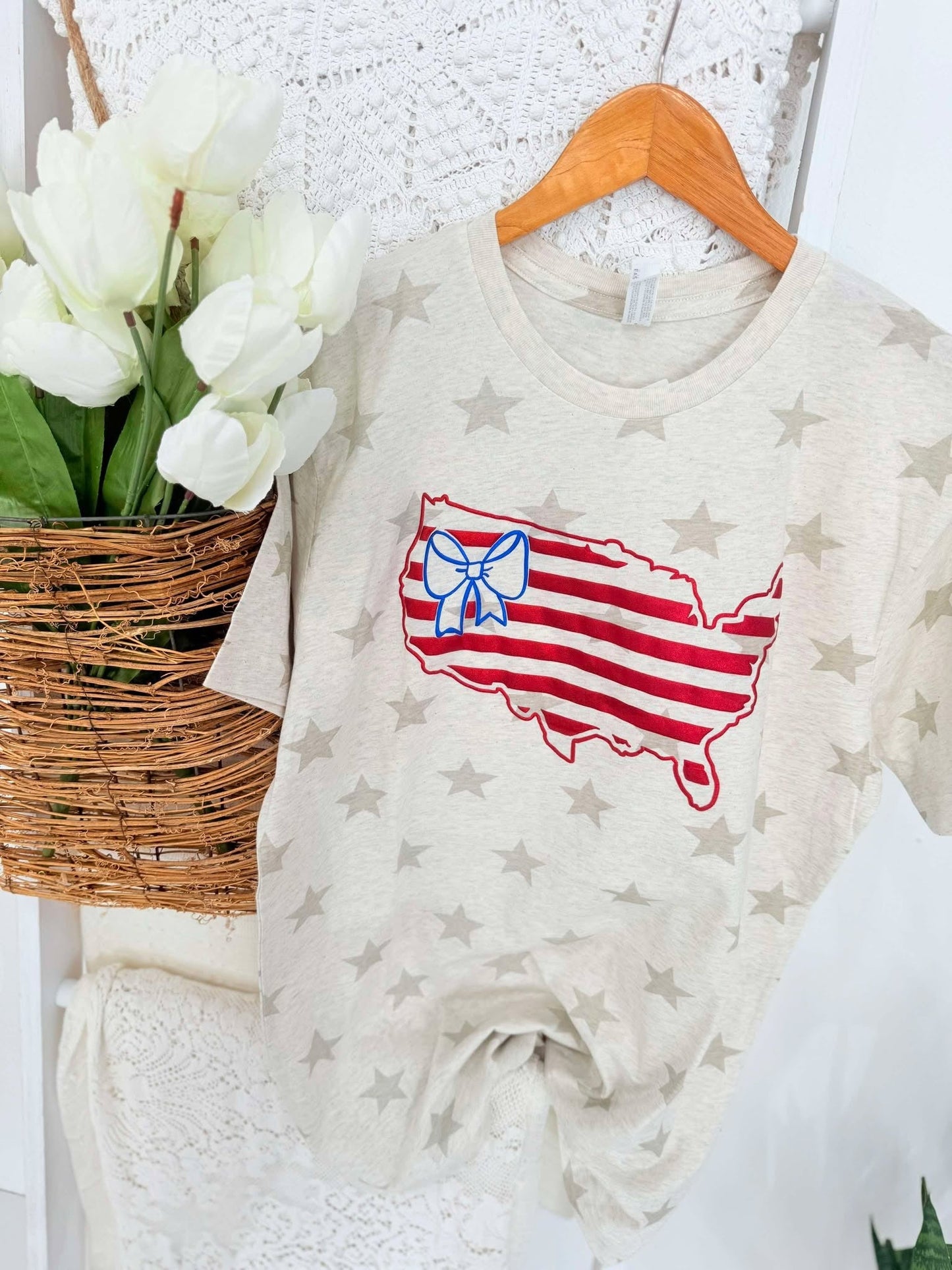 Fourth Of July America Puff Flag Graphic Tee