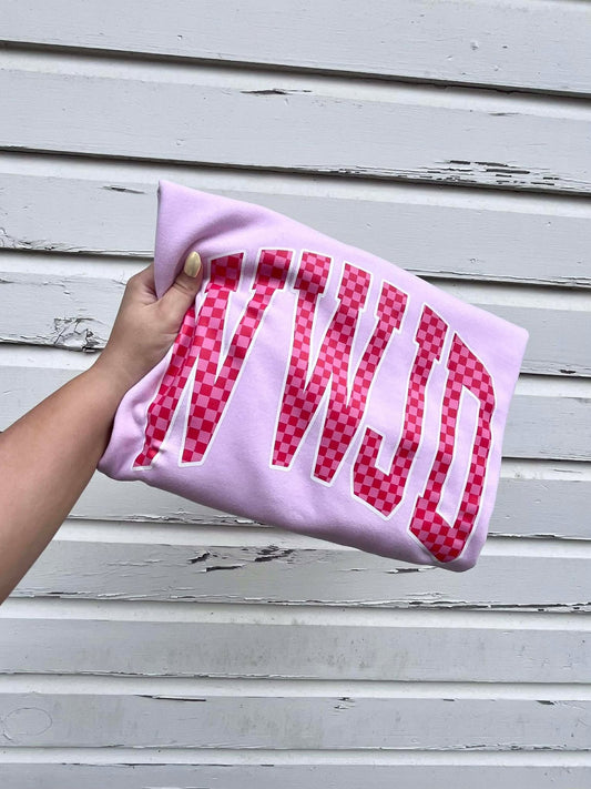 WWJD Checkered DTF Graphic Design