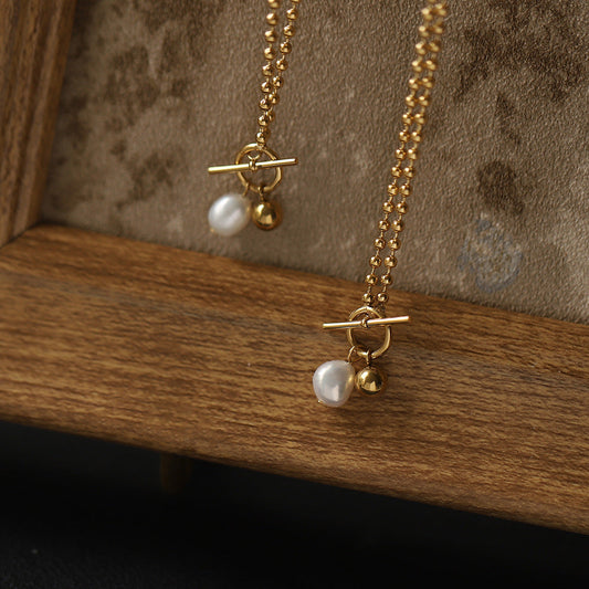 Preorder: Lustrous Pearl and Gold Ball Necklace
