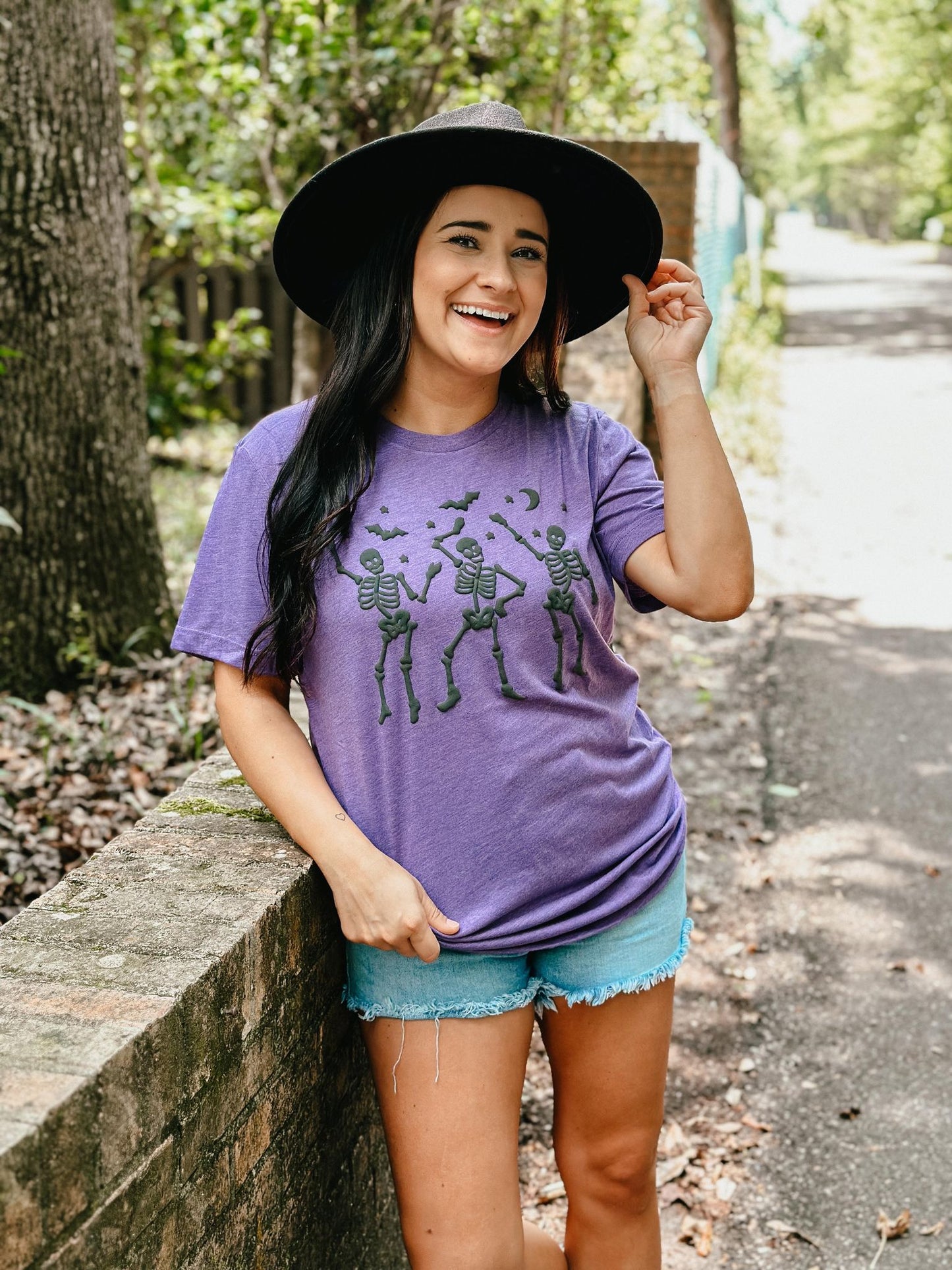 Dancing Skeletons Spooky Puff Tee