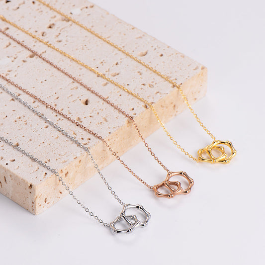 Intertwined Bamboo Circle Necklace