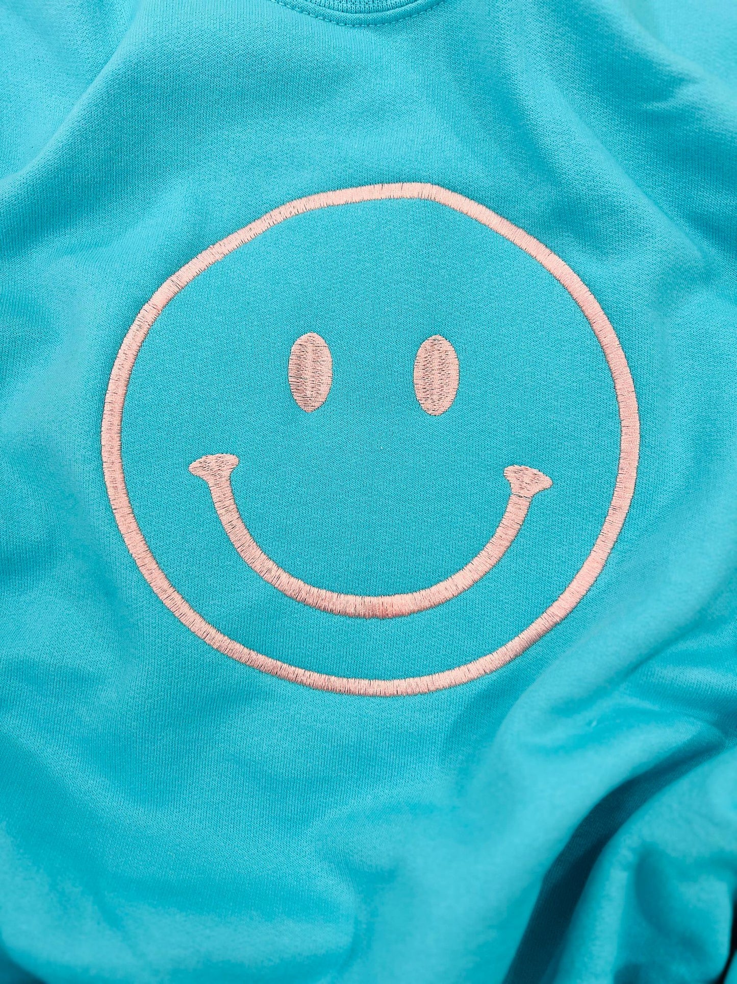 Happy Face Embroidered Sweatshirt