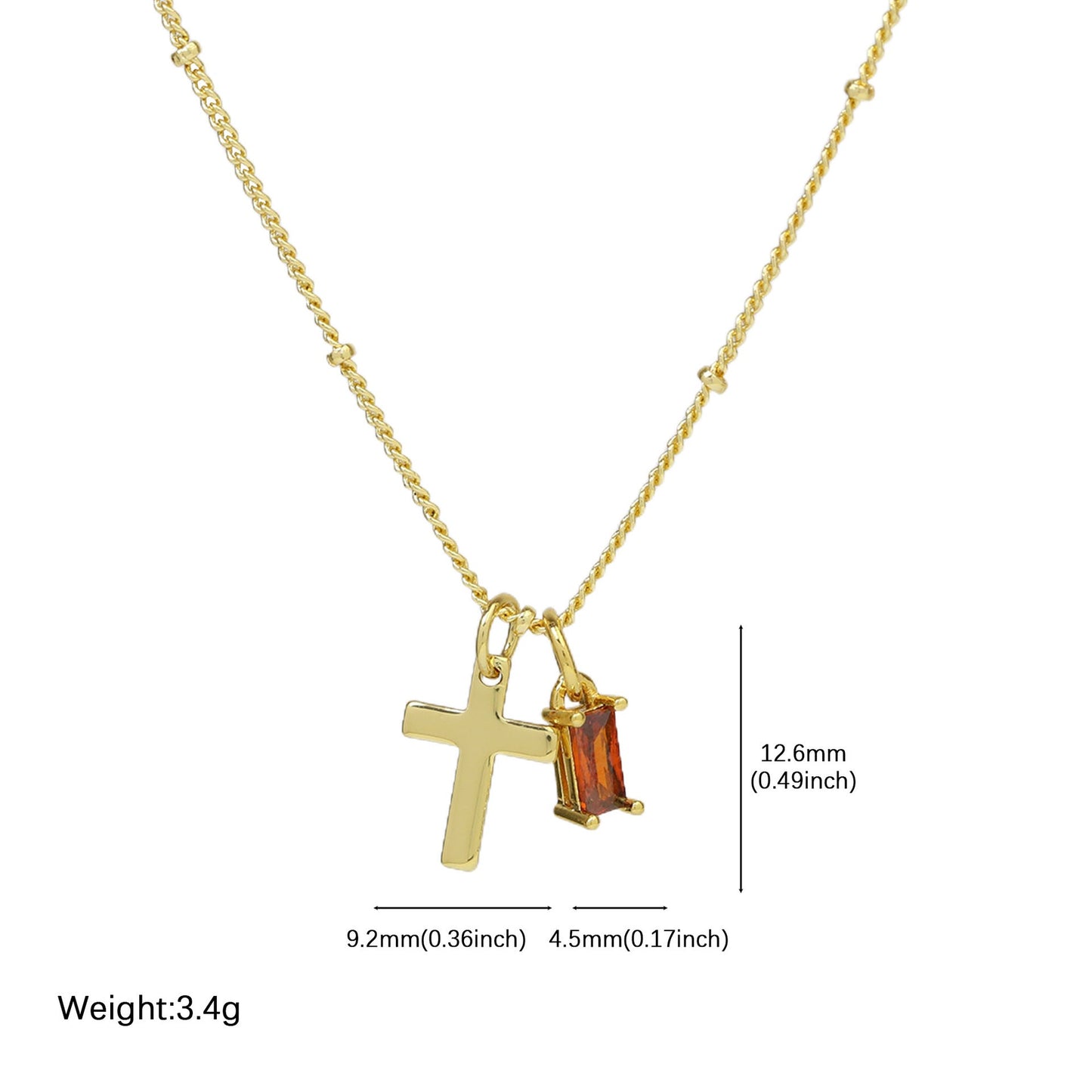 PREORDER: Dainty Cross Birthstone Necklace
