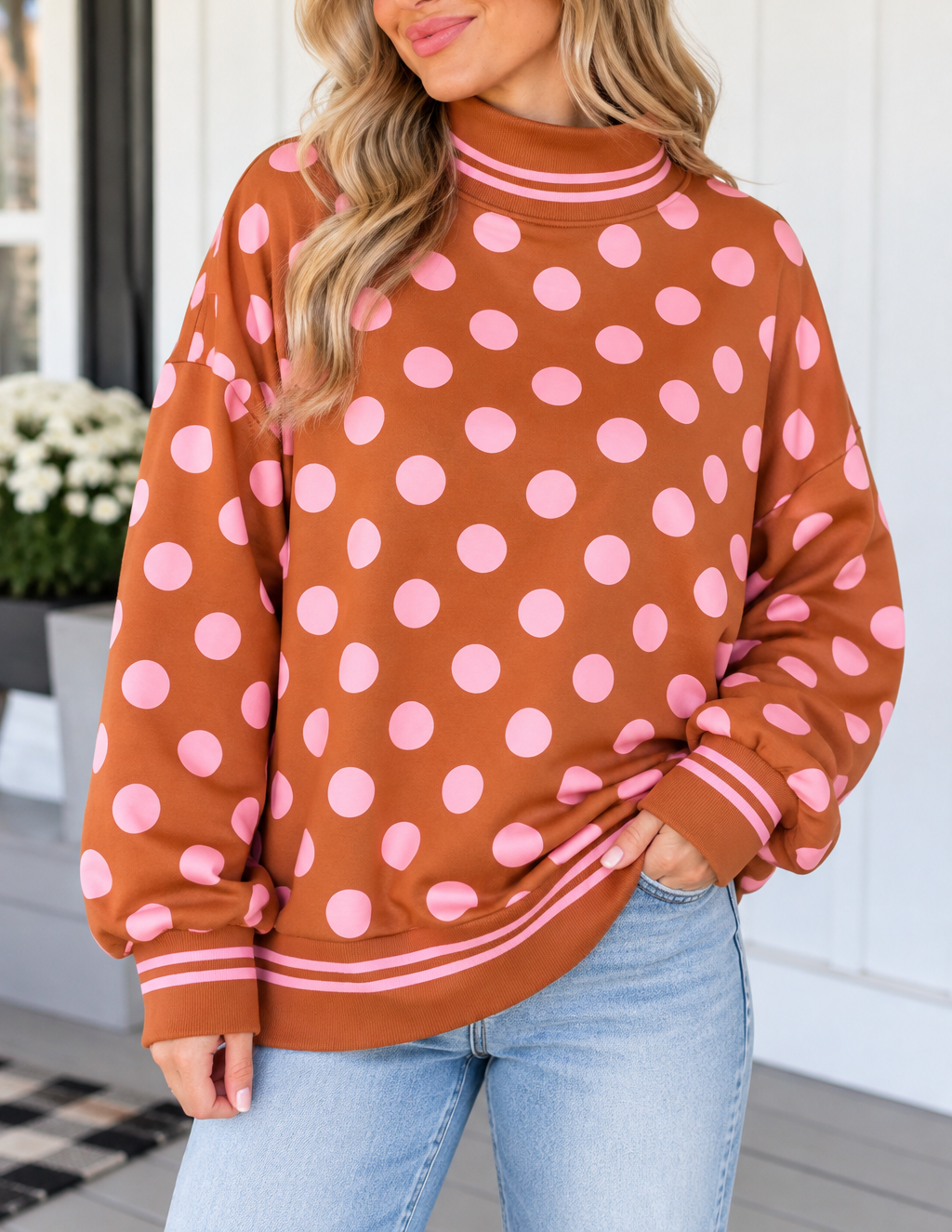 Brown Polka Dot Sweatshirt