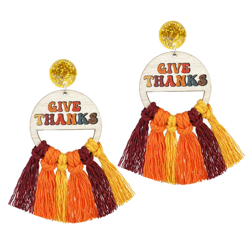 Fall/Thanksgiving Macrame Earrings