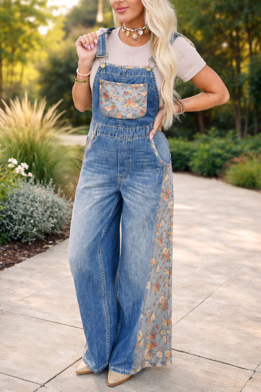 Floral Patchwork Overalls RTS