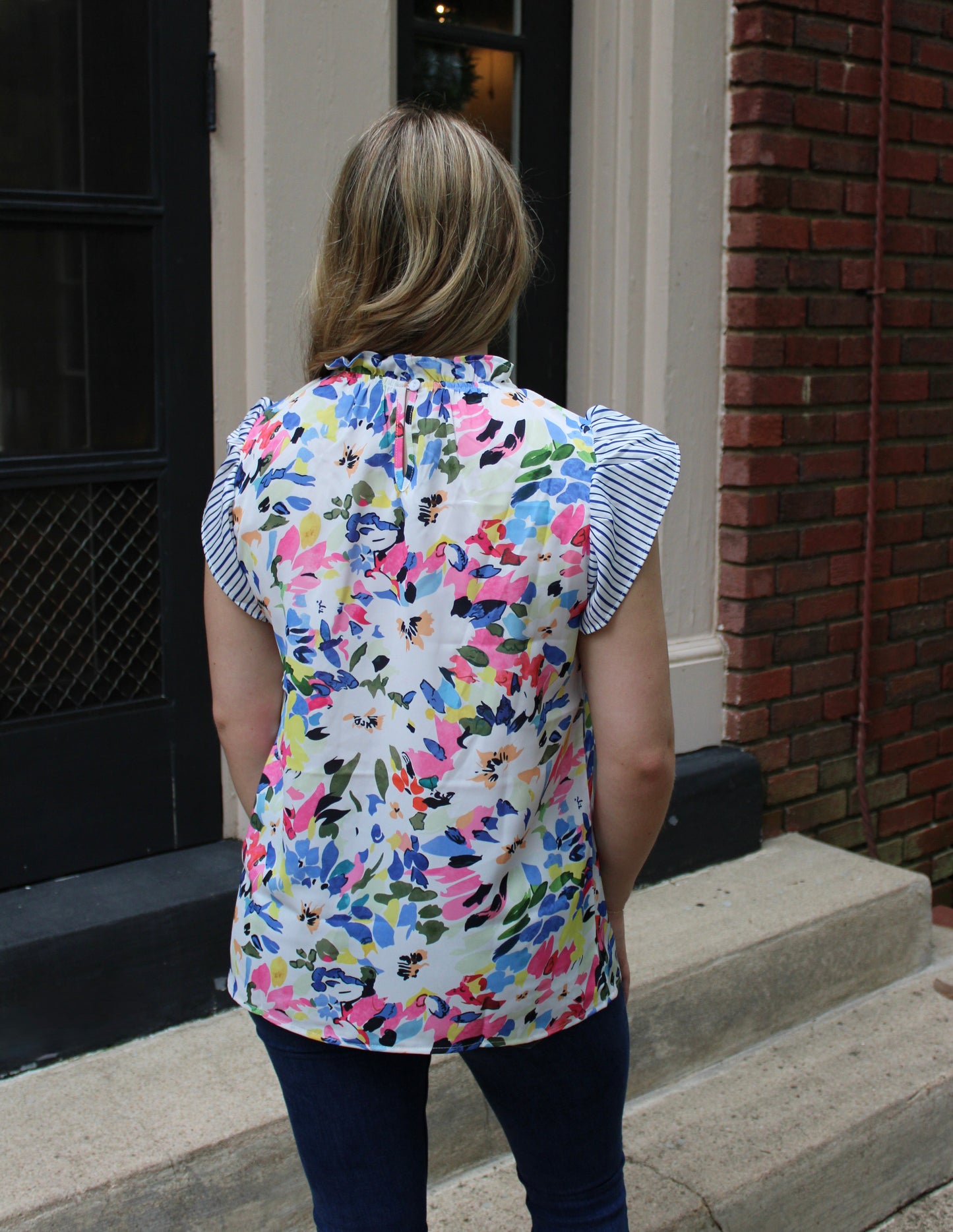 Floral Ruffle Sleeve Top May.