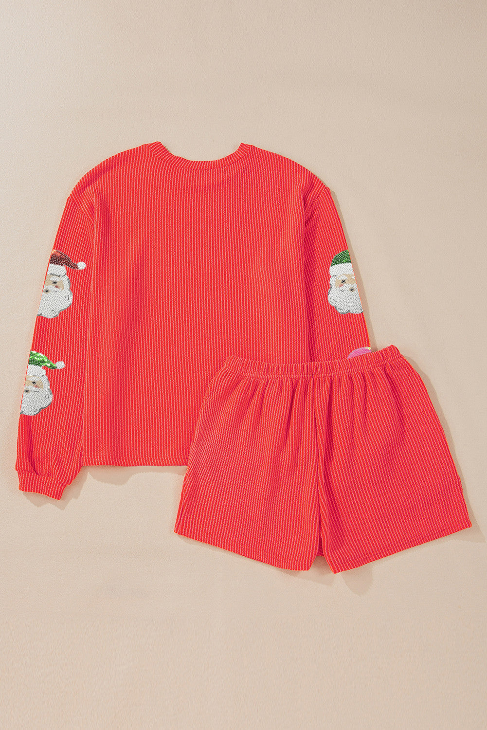 Red Christmas Sequin Ribbed Set October.
