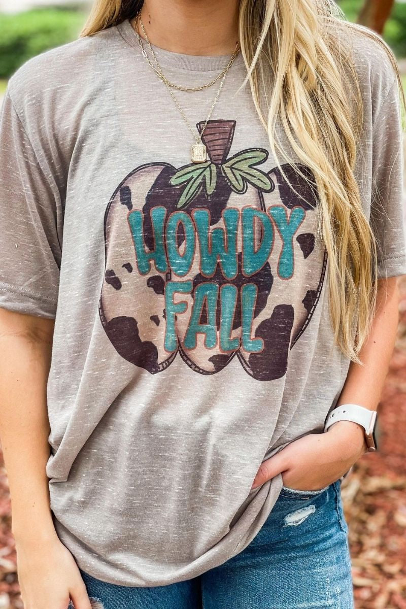 Howdy Fall Pumpkin Marble Tee