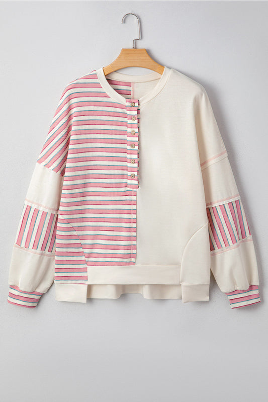 Pink Stripe Color Block Top November.