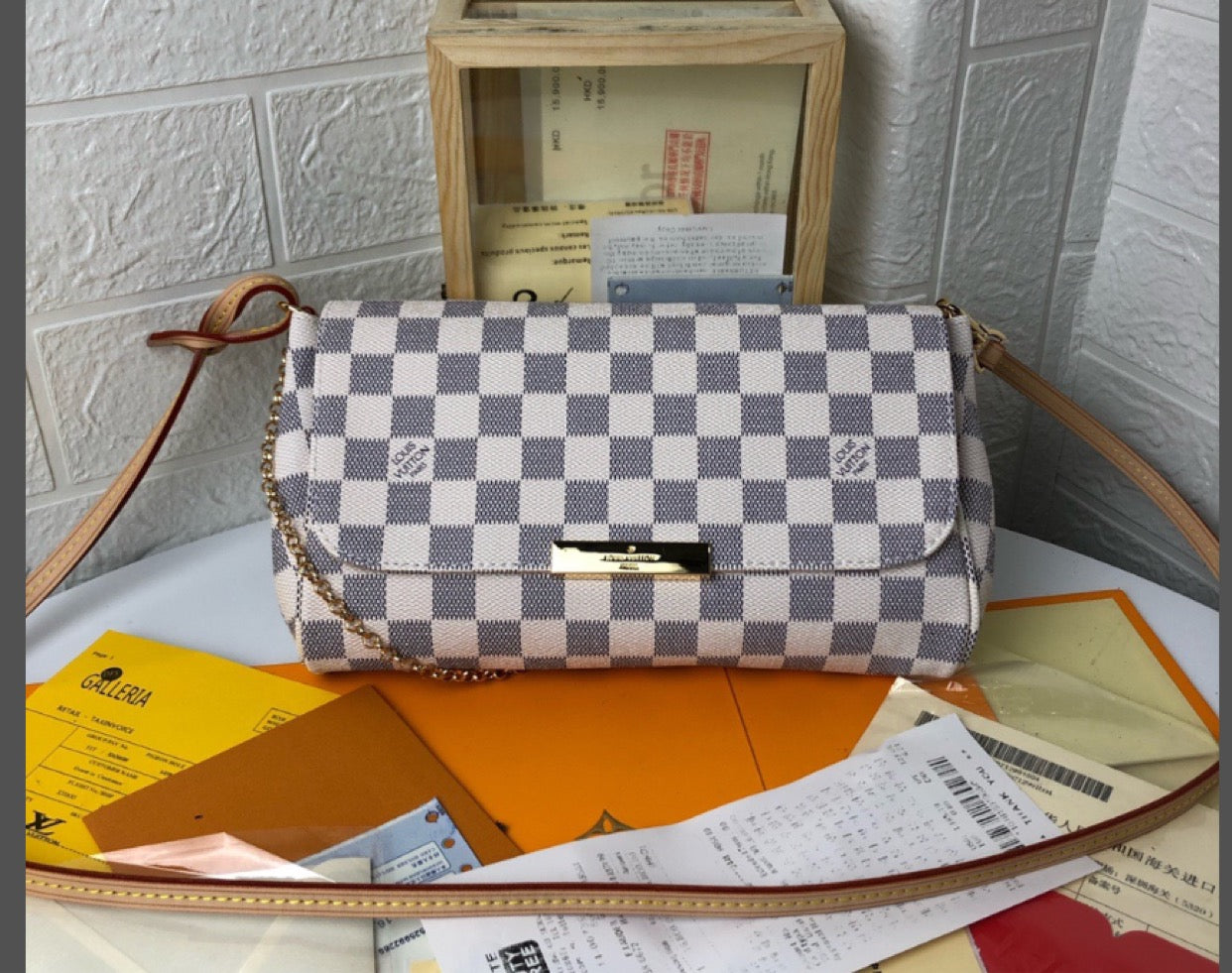 white checkered crossbody