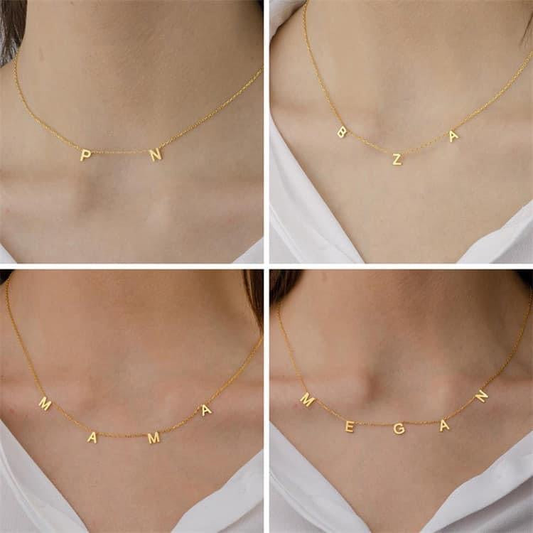 Spaced Letter Stainless Steel Necklace