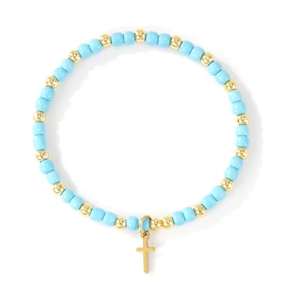 Cross Beaded Bracelet RTS