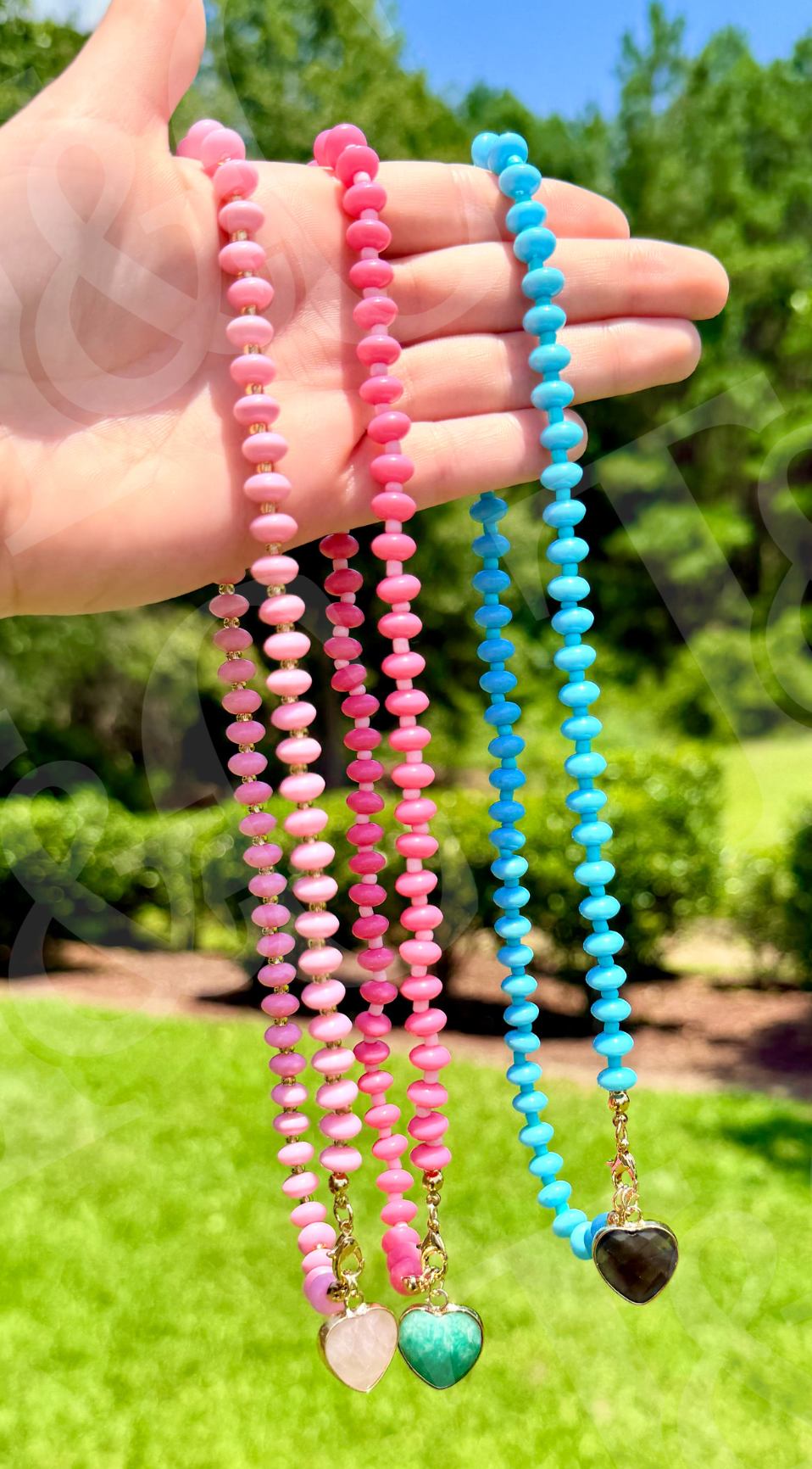 Trendy Heart Beaded Clasp Necklace RTS