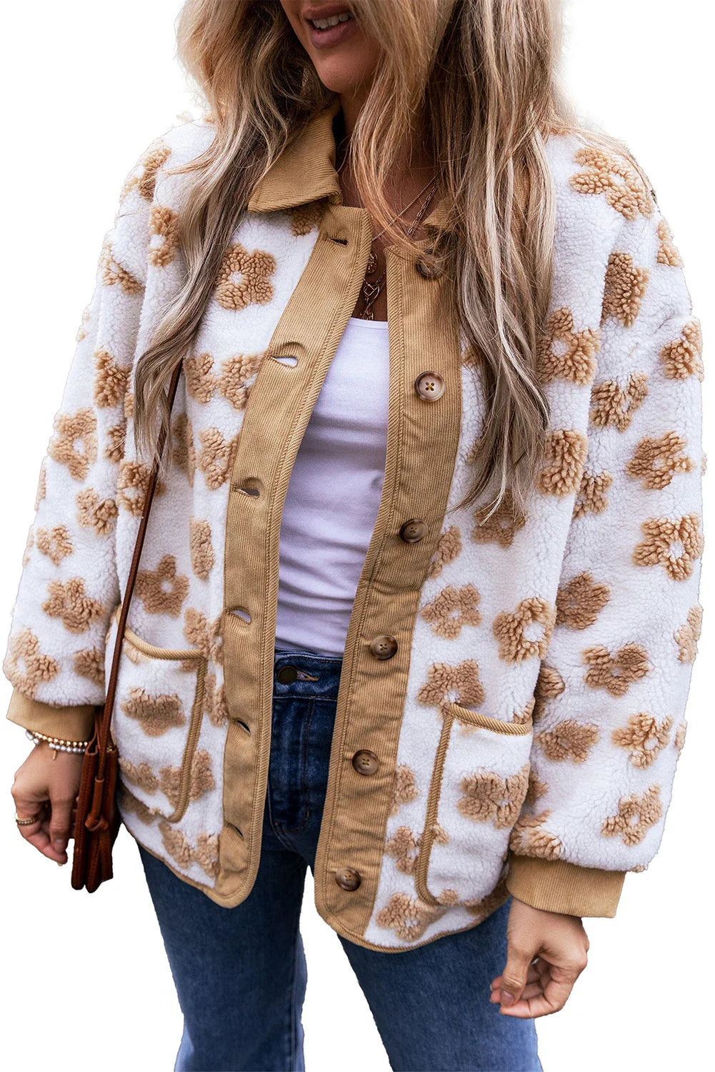 Fall Floral Sherpa Jacket