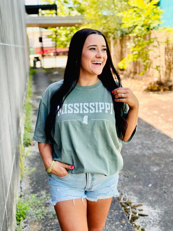 CUSTOM State Outline Pearl Print Tee