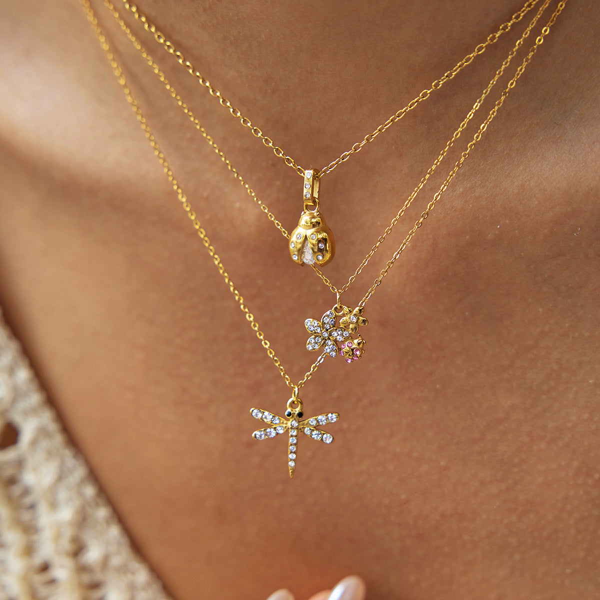 PREORDER: Golden Garden Layered Charm Necklace Set