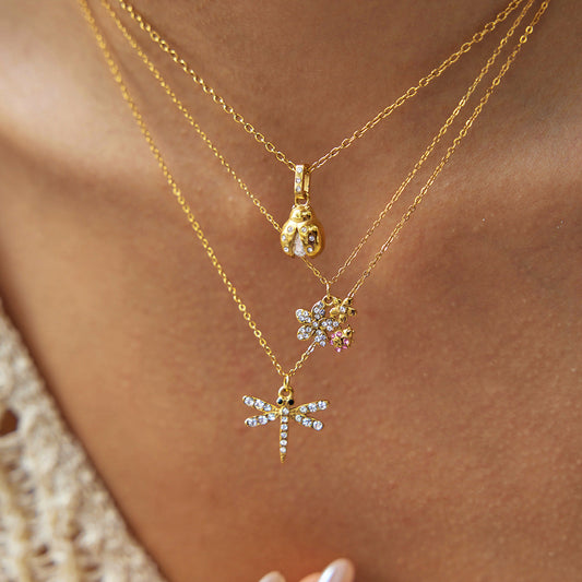 PREORDER: Golden Garden Layered Charm Necklace Set