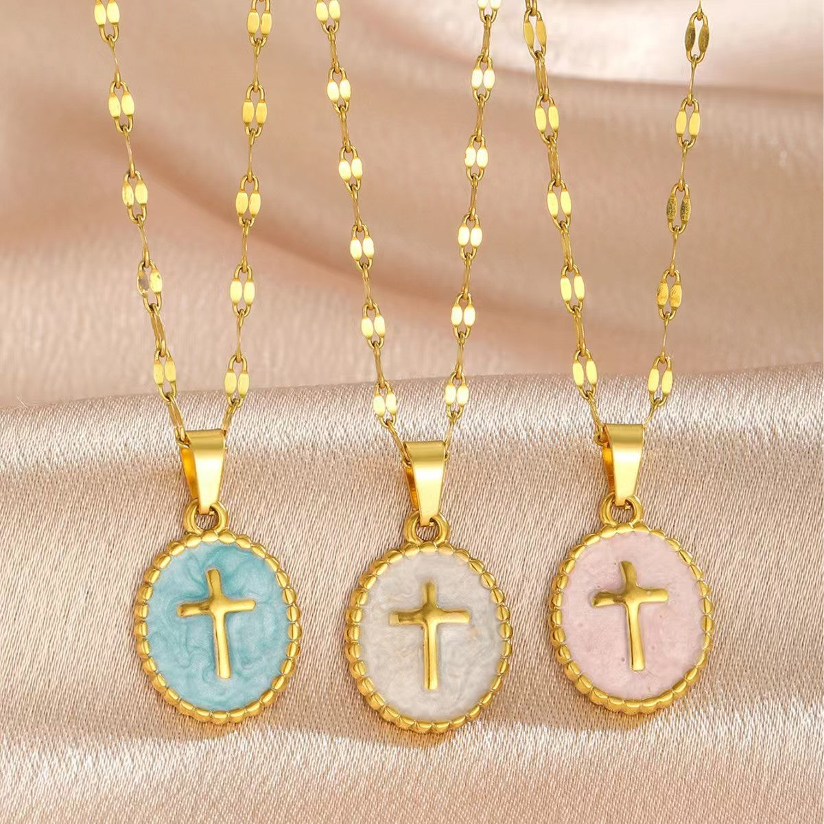 RERUN: Grace Oval Cross Pendant Necklace