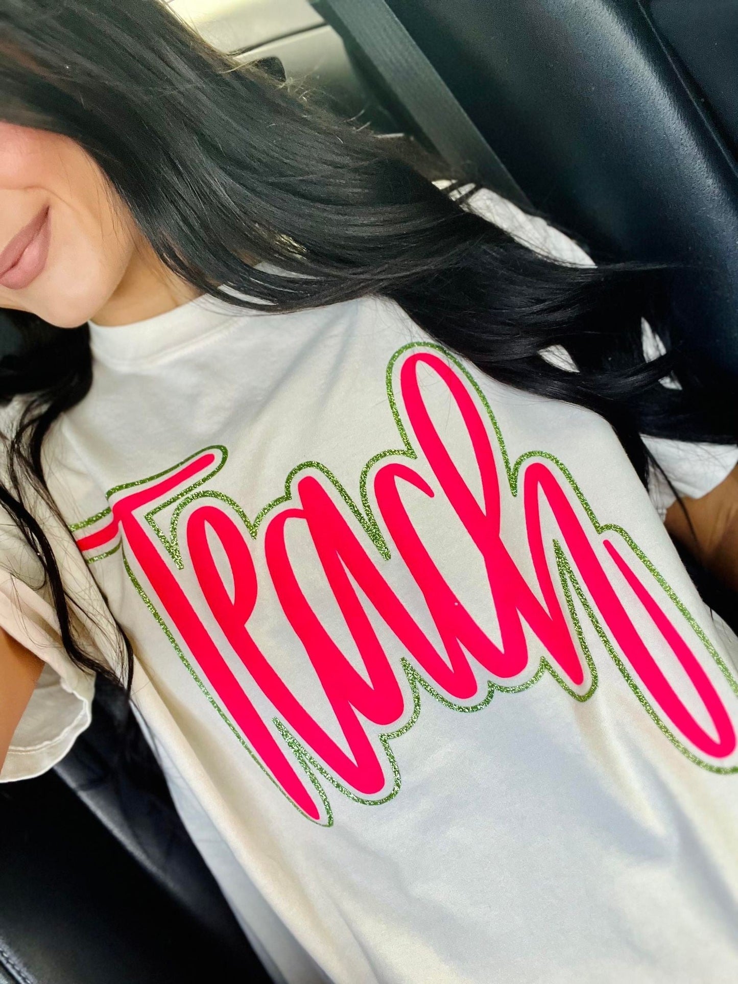 Teach Double Puff Glitter Combo Tee