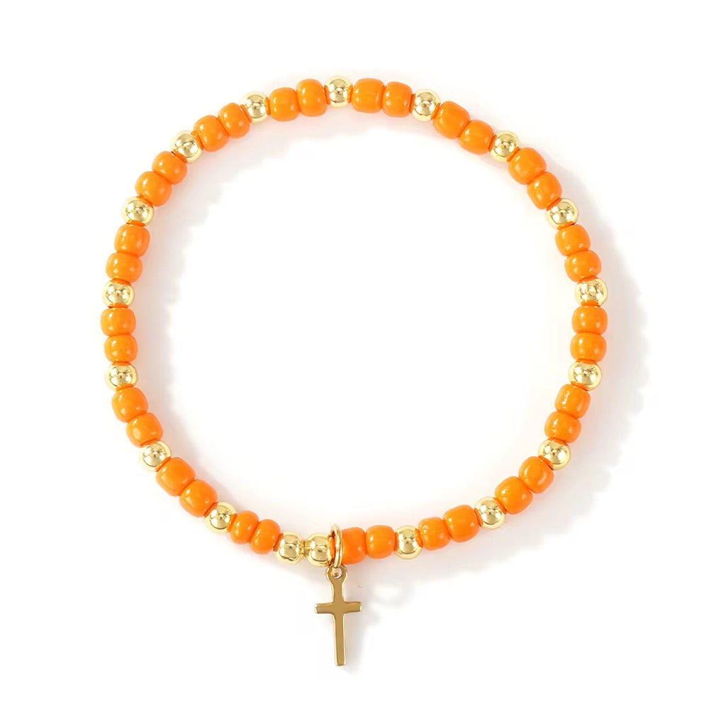 Cross Beaded Bracelet RTS