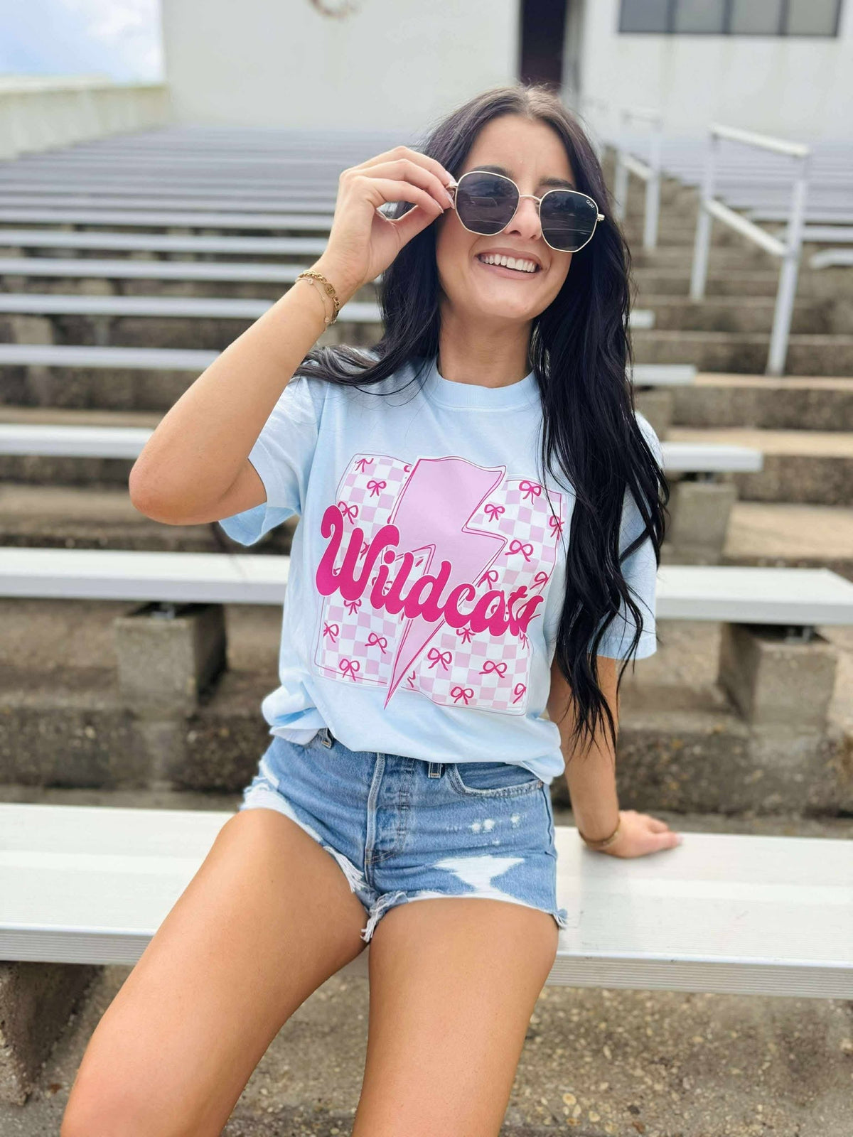 Custom Mascot Lighting Bow Box Graphic Tee