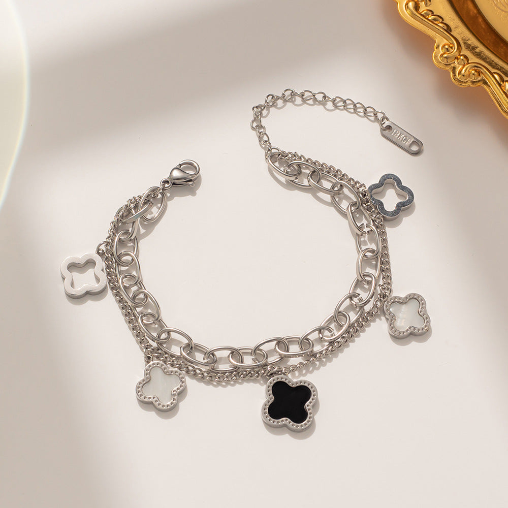 PREORDER: Clover Double Chain Bracelet 8.3.26