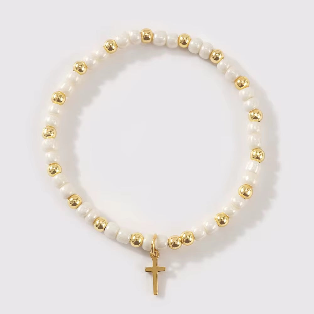 Cross Beaded Bracelet RTS