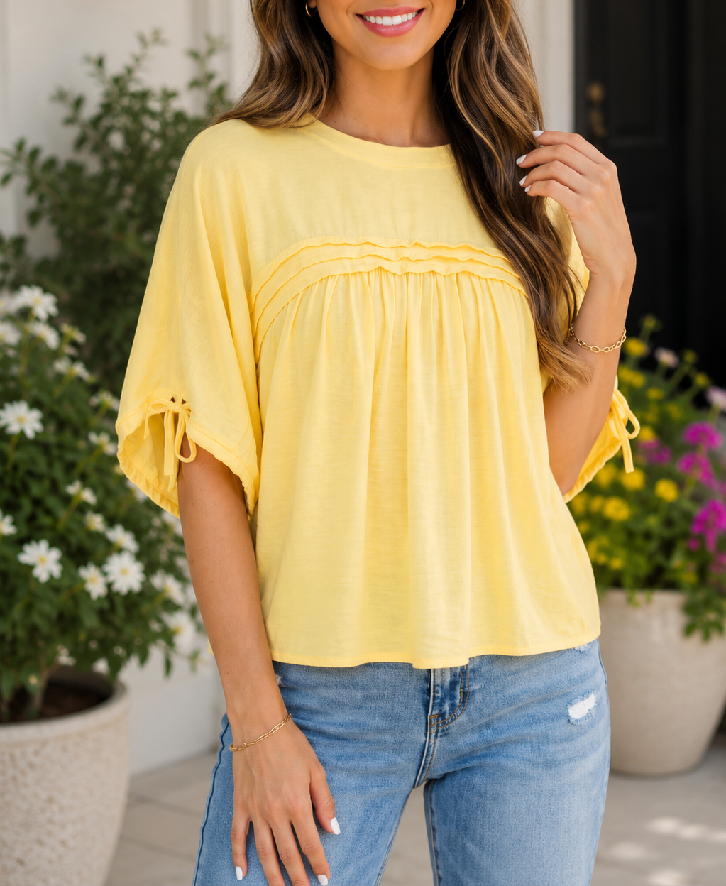 Tie Pleated Blouse RTS