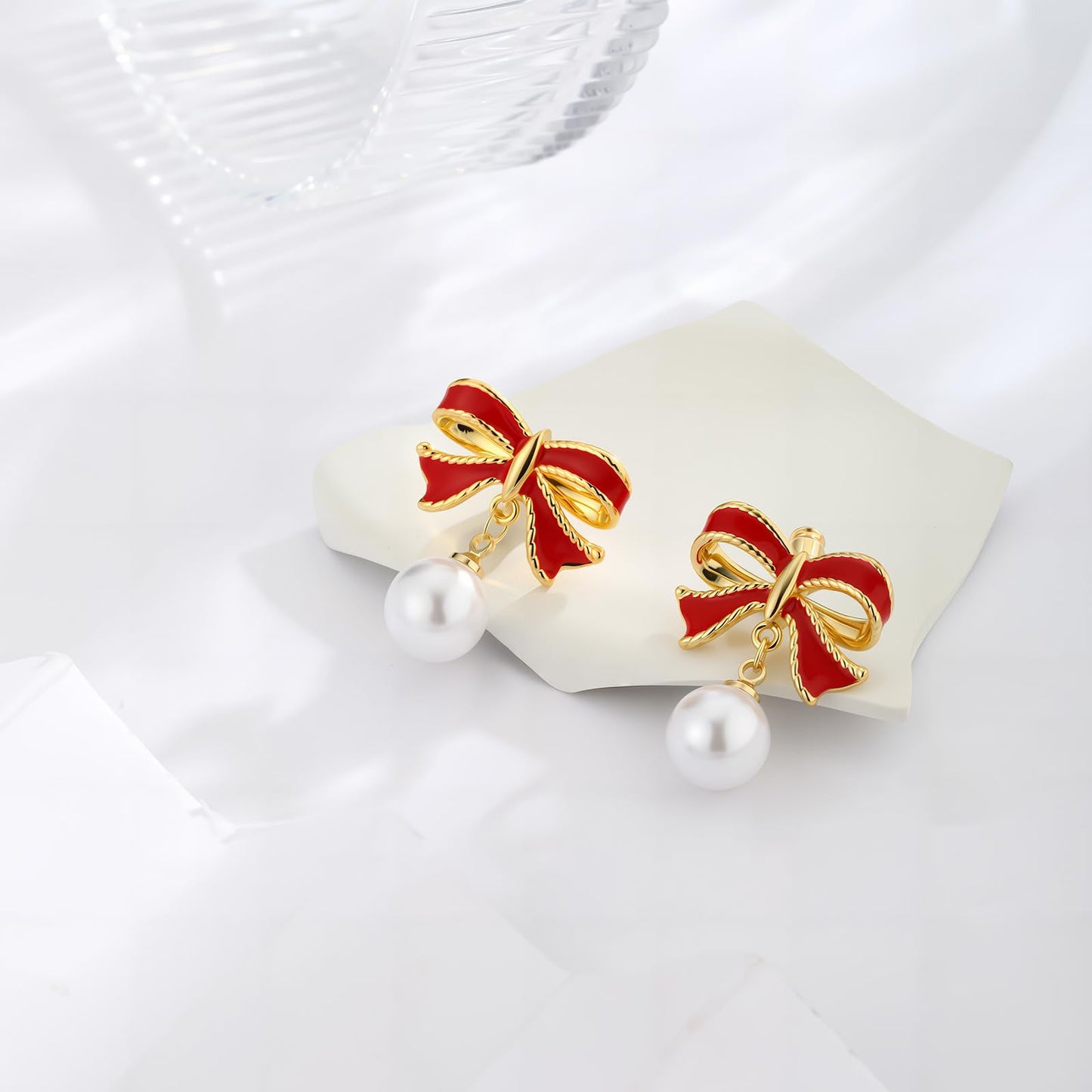 Preorder: Bow and Pearl Drop Earrings