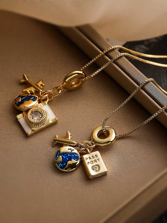 Wanderlust Travel Charm Necklace