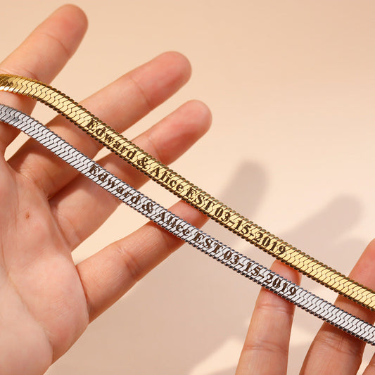 Preorder: Engraved Snake Chain Necklace