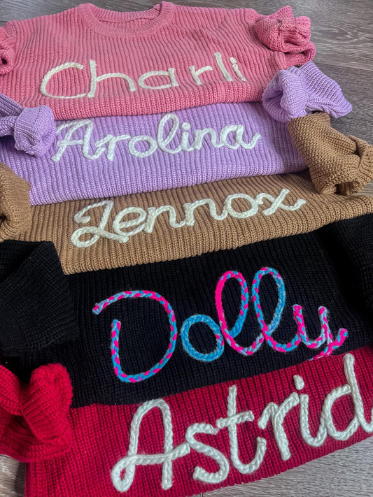 PREORDER: Custom Chunky Knit Oversized Sweater (blank or custom) 10.13.25
