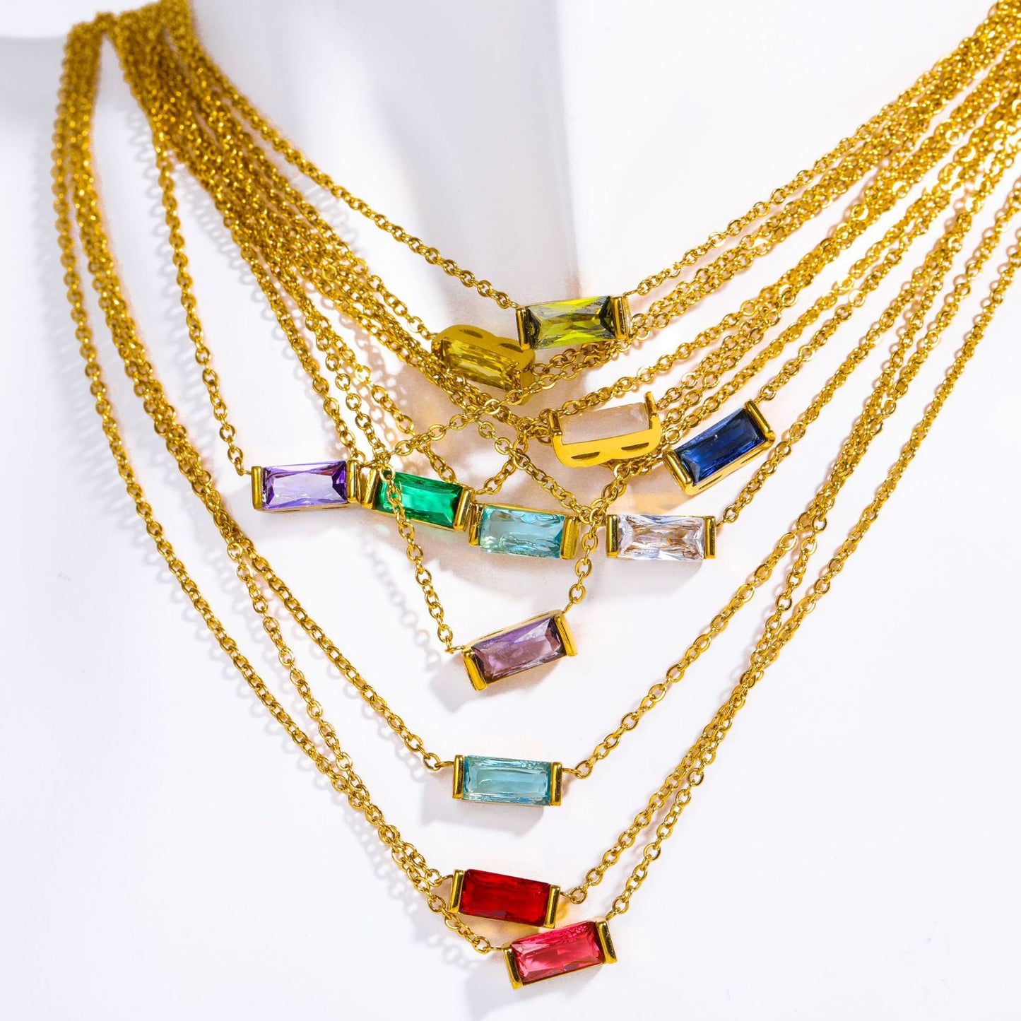 * Dainty Birthstone Pendant Necklace * FEBRUARY