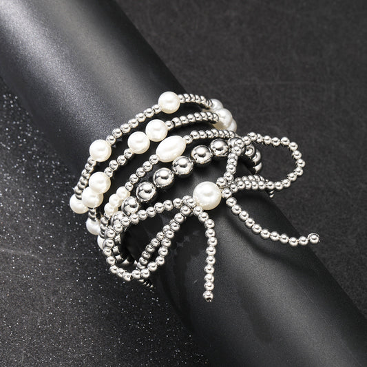 Chic Bow Beaded Stack