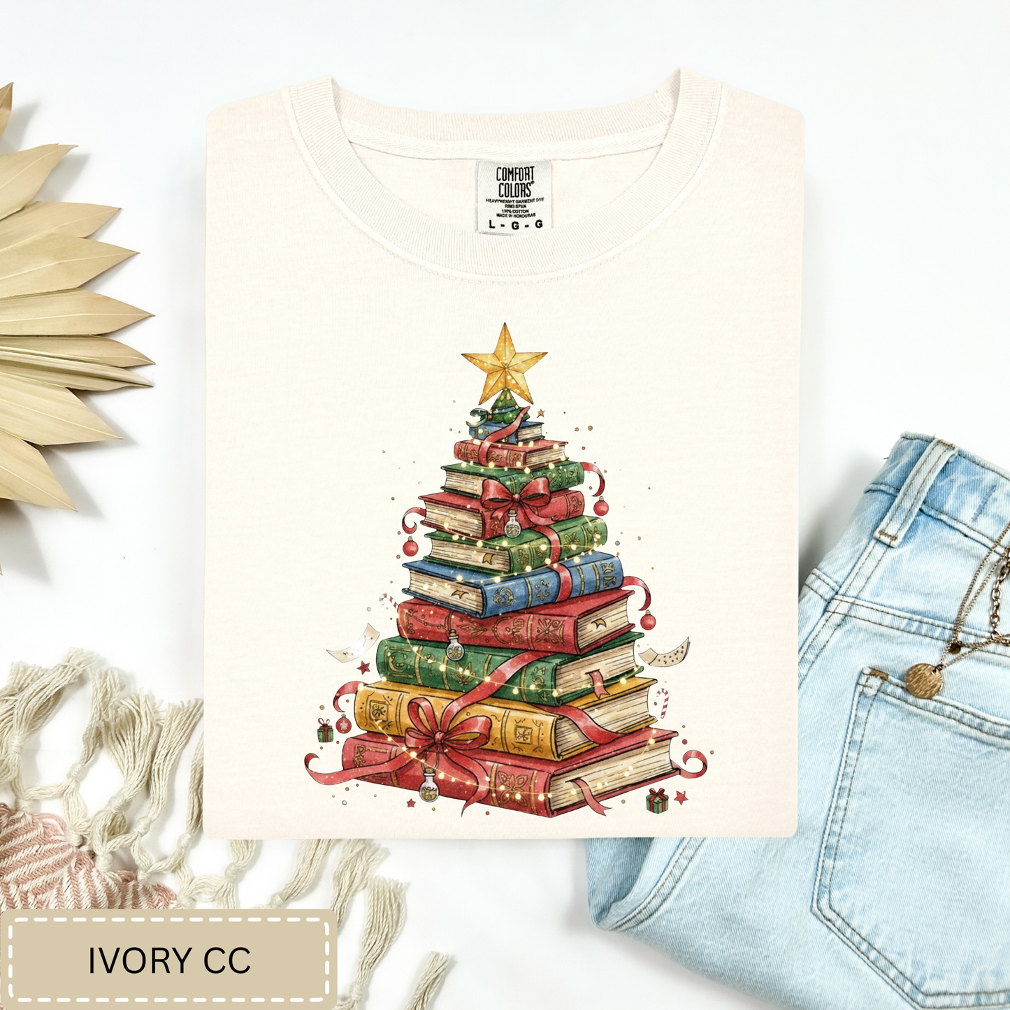 Book Christmas Tree Tee.