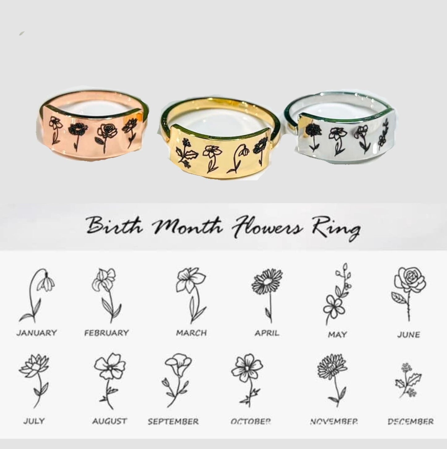 *Preorder: Birth Flower Rings*