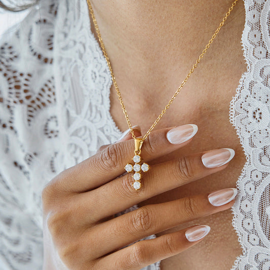 Preorder: Sparkling Cross Necklace