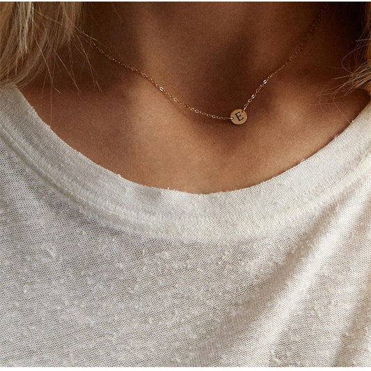 Stainless Dainty Initial Necklace- GOLD N