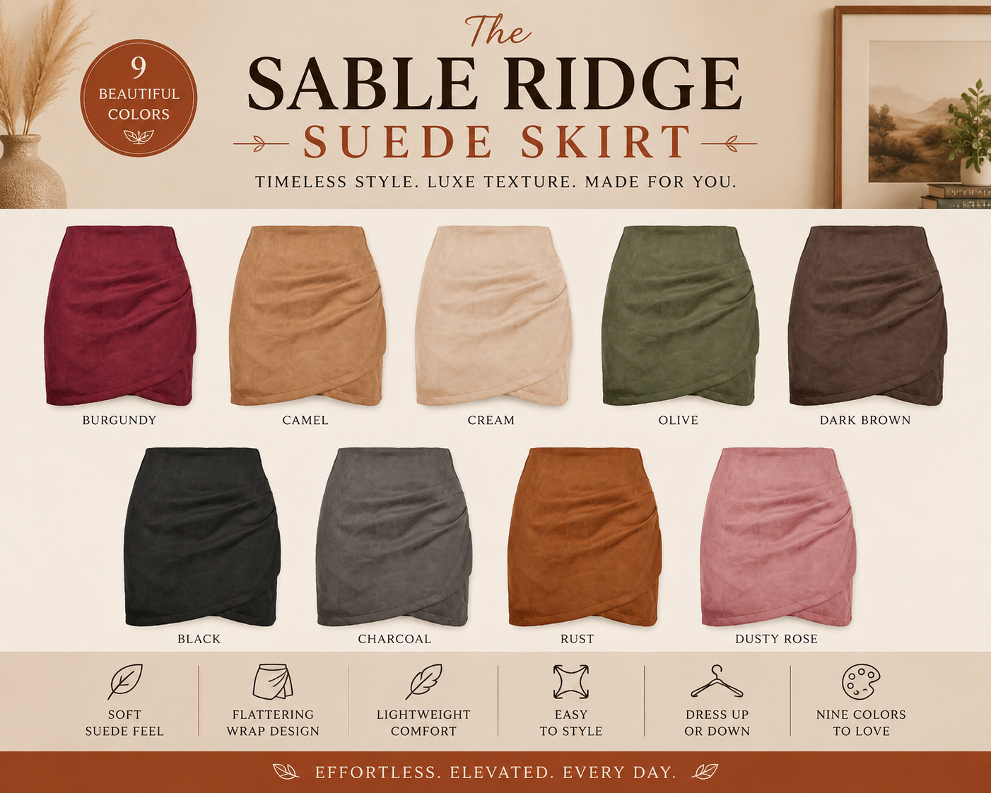PREORDER: Sable Ridge Suede Skirt 8.10.26