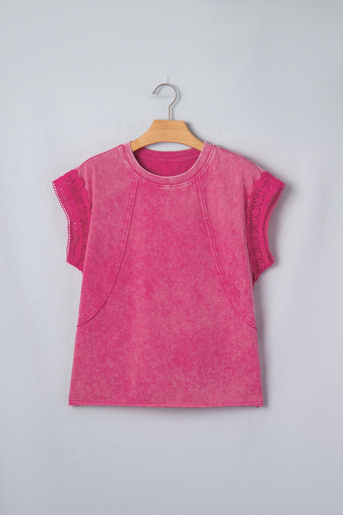 Mineral Wash Lace Detail Top RTS
