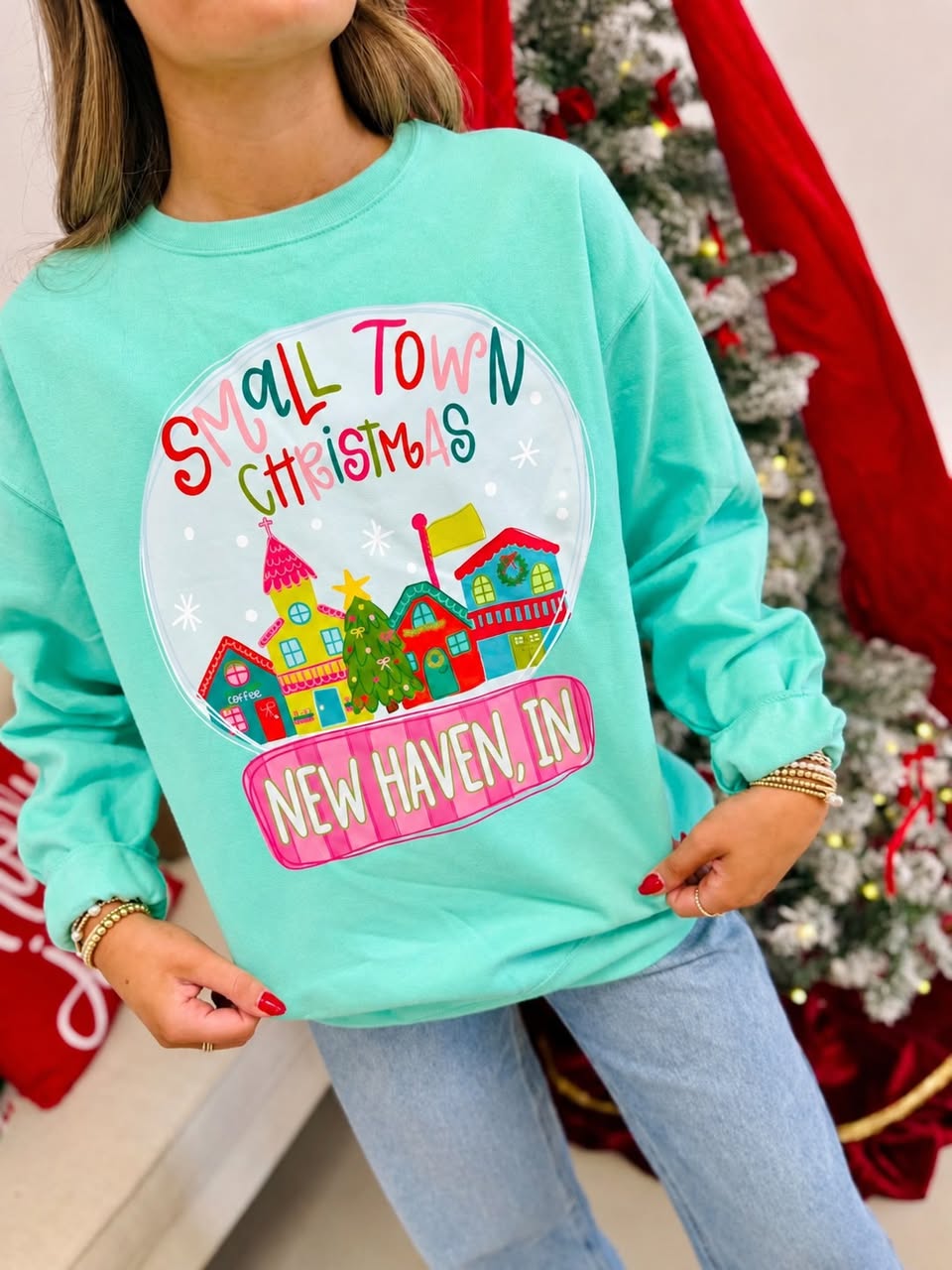 Small Town Christmas Snow Globe DTF CMAS82 Graphic